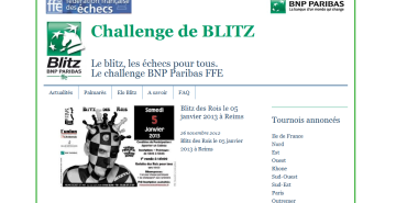le site des tournois de blitz (qui devrait évoluer)